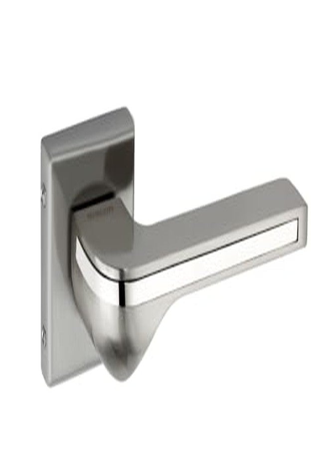 SHRIDA Modern Zinc & Stainless-Steel Door Handle Set - Premium Lever Design on Rose Plate | Satin Silver Finish | Includes Keyhole Covers, Screws & Allen Key | Model 358 - Image 3